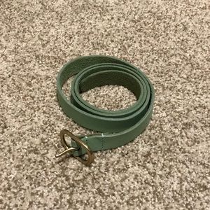 J. Crew, mint green leather belt, size S
